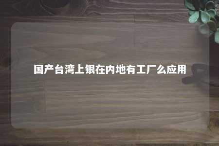 国产台湾上银在内地有工厂么应用 